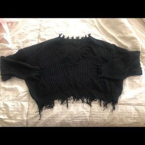 Zaful cropped destroyed sweater